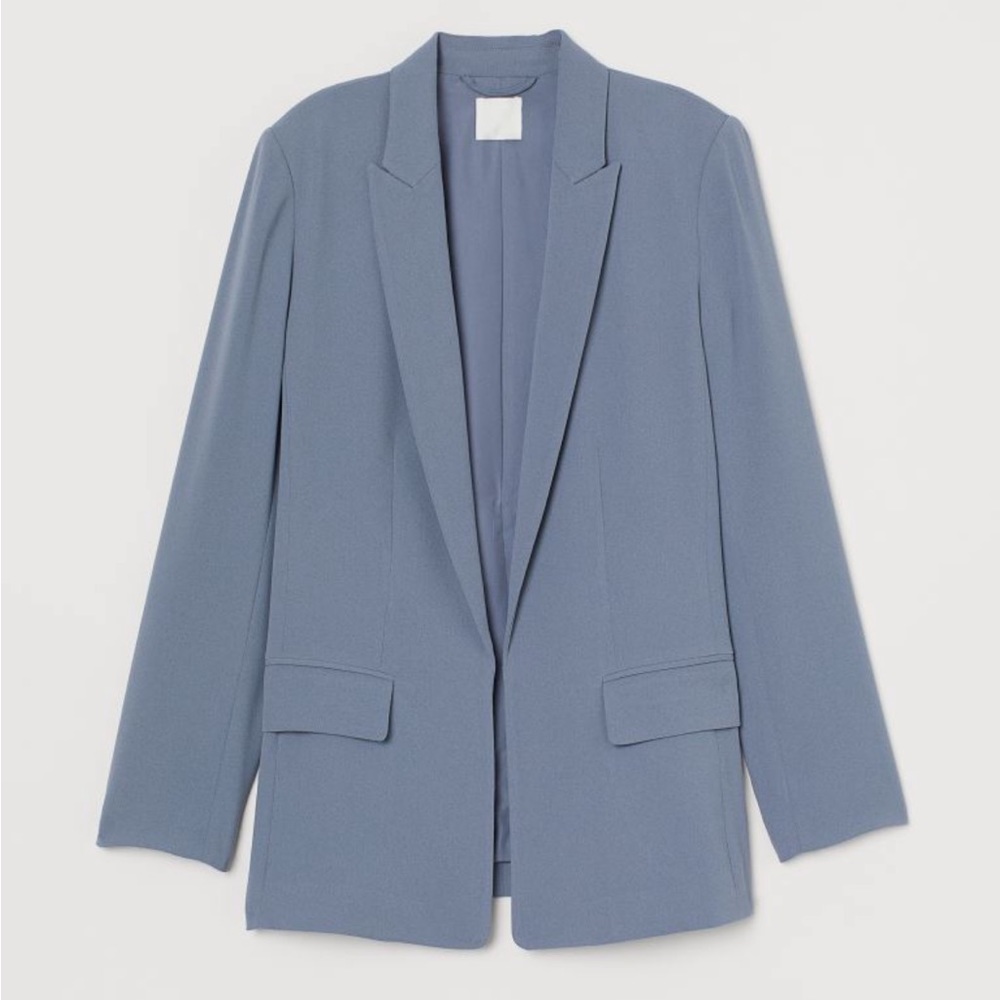 H&M blazer jacket in pigeon blue, size 10